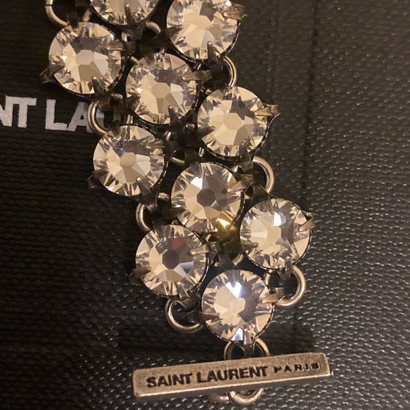 Saint Laurent Linked toggle bracelet with metal crystal - Picture 6 of 7